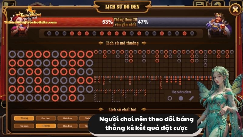 Người chơi nên theo dõi bảng thống kê kết quả đặt cược