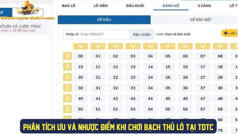 Phân tích ưu và nhược điểm khi chơi bạch thủ lô